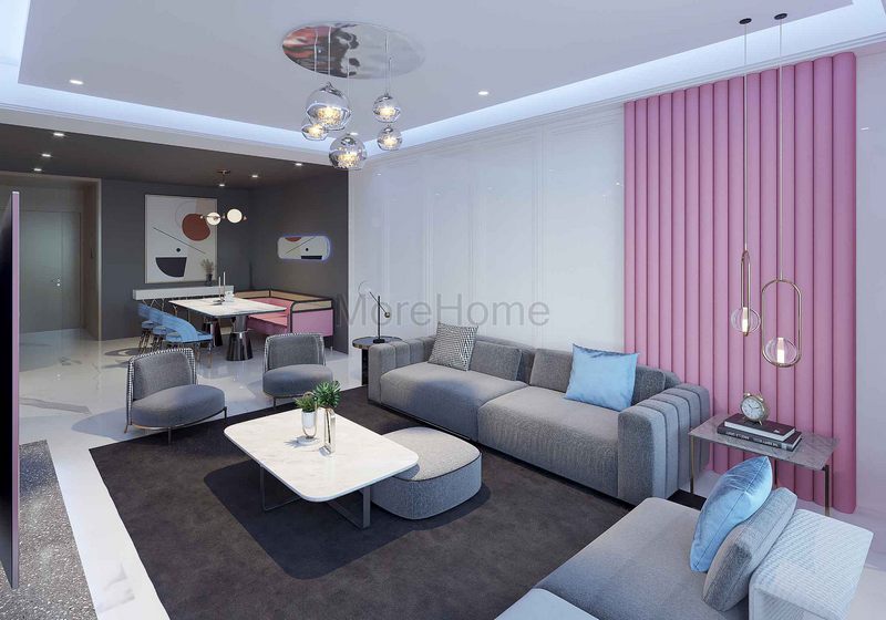 Sofa phòng khách có màu ghi hiện đại sẽ tạo nên không gian thư giãn, thoải mái và sạch sẽ cho căn phòng.